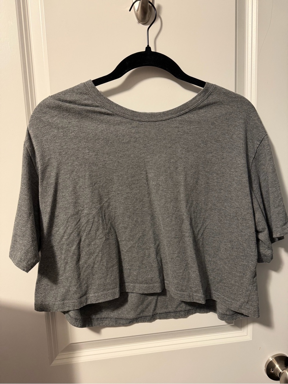 Everyday Cropped Grey Tee - Women's Casual Top